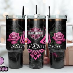 harley 40 oz tumbler, harley tumbler wrap, harley davidson logo, design 33