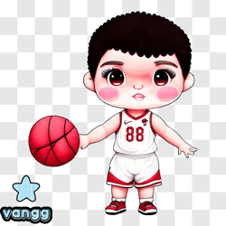 Cartoon Basketball Player with Number 8 PNG Design 91