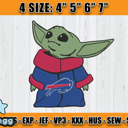 Buffalo Bills Embroidery, Baby Yoda Embroidery, NFL Machine Embroidery Digital, 4 sizes Machine Emb Files -04-vangg