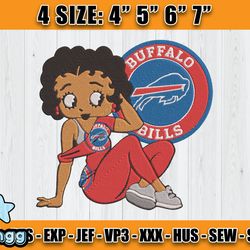 Buffalo Bills Embroidery, Betty Boop Embroidery, NFL Machine Embroidery Digital, 4 sizes Machine Emb Files -07-vangg
