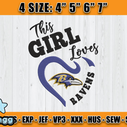 Ravens Embroidery, NFL Ravens Embroidery, NFL Machine Embroidery Digital, 4 sizes Machine Emb Files - 04&vangg