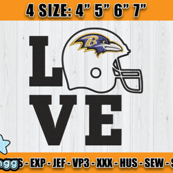Ravens Embroidery, NFL Ravens Embroidery, NFL Machine Embroidery Digital, 4 sizes Machine Emb Files - 09&vangg