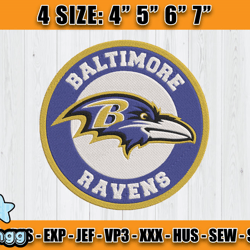 Ravens Embroidery, NFL Ravens Embroidery, NFL Machine Embroidery Digital, 4 sizes Machine Emb Files -11&vangg