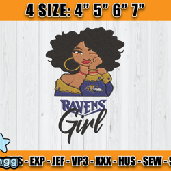 Ravens Embroidery, Betty Boop Embroidery, NFL Machine Embroidery Digital, 4 sizes Machine Emb Files -17&vangg