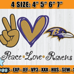 Ravens Embroidery, NFL Ravens Embroidery, NFL Machine Embroidery Digital, 4 sizes Machine Emb Files -18&vangg