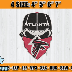 Atlanta Falcons Embroidery, NFL Falcons Embroidery, NFL Machine Embroidery Digital, 4 sizes Machine Emb Files -01-vangg