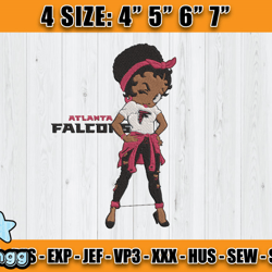 Atlanta Falcons Embroidery, Betty Boop Embroidery, NFL Machine Embroidery Digital, 4 sizes Machine Emb Files -29-vangg