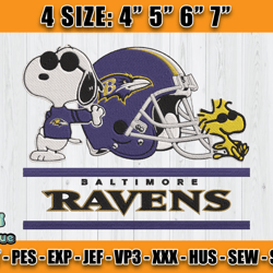 Ravens Embroidery, Snoopy Embroidery, NFL Machine Embroidery Digital, 4 sizes Machine Emb Files-01-vogue