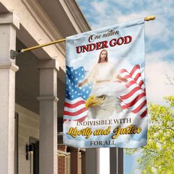 with liberty and justice for all garden flag house flag