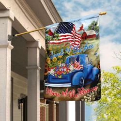 land of the free because of the brave garden flag house flag