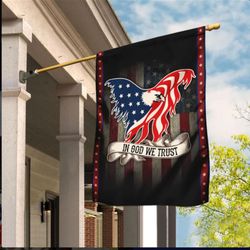 patriotic eagle in god we trust garden flag house flag