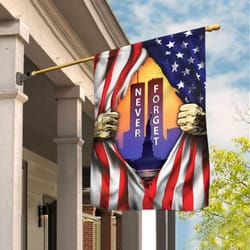 patriot day. 911 never forget american garden flag house flag