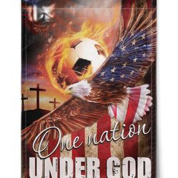 soccer one nation under god flag garden house flag