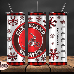 Cleveland Browns Christmas Tumbler Png, NFL Merry Christmas Png, NFL, NFL Football Png 08