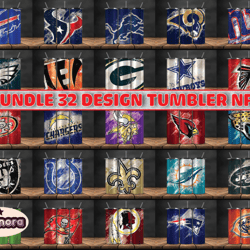 Bundle 32 Design NFL Teams, NFL Logo, Tumbler Design, Design Bundle Football, NFL Tumbler Design, Design by Eleonora02