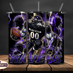 Baltimore Ravens Tumbler Wrap Glow, NFL Logo Tumbler Png, NFL Design Png, Design by Eleonora 03
