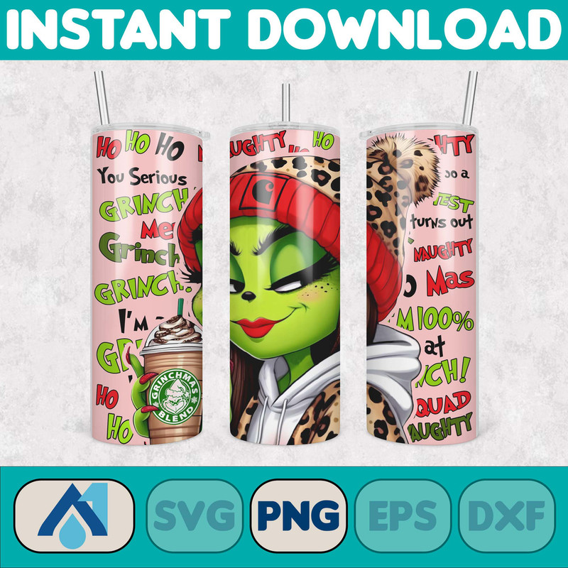 Pink Boujee Christmas Leopard 20oz Tumbler Design Png, Stanley Christmas Retro 20oz Straight And Tapered Tumbler Wrap Design (13).jpg