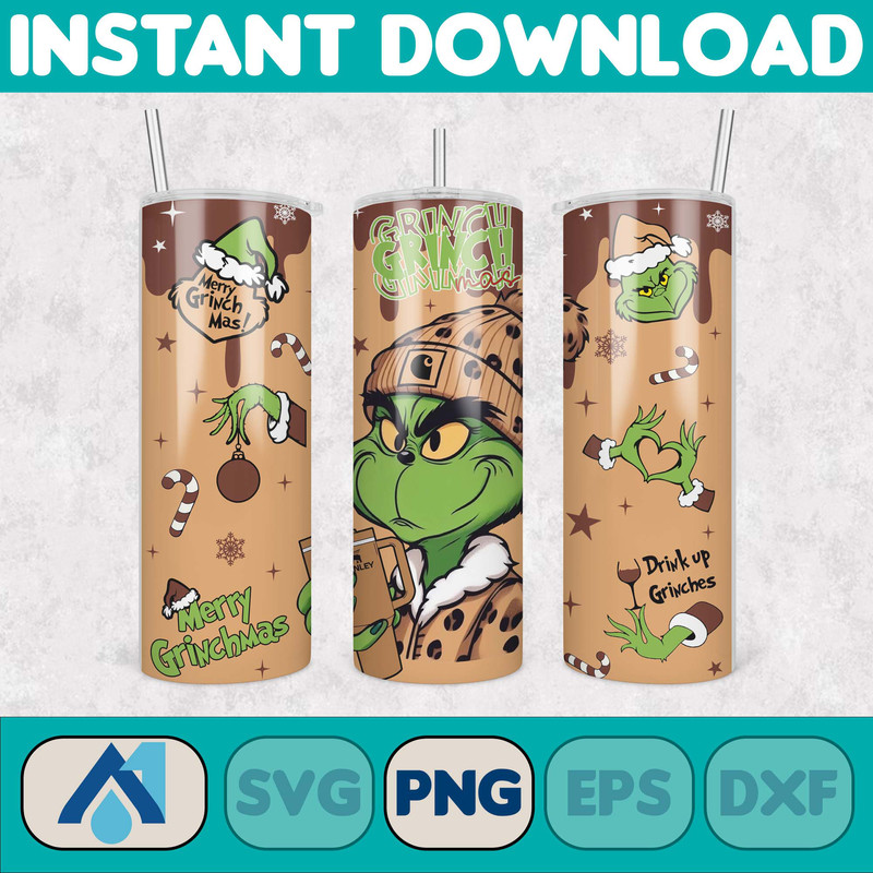 Pink Boujee Christmas Leopard 20oz Tumbler Design Png, Stanley Christmas Retro 20oz Straight And Tapered Tumbler Wrap Design (20).jpg