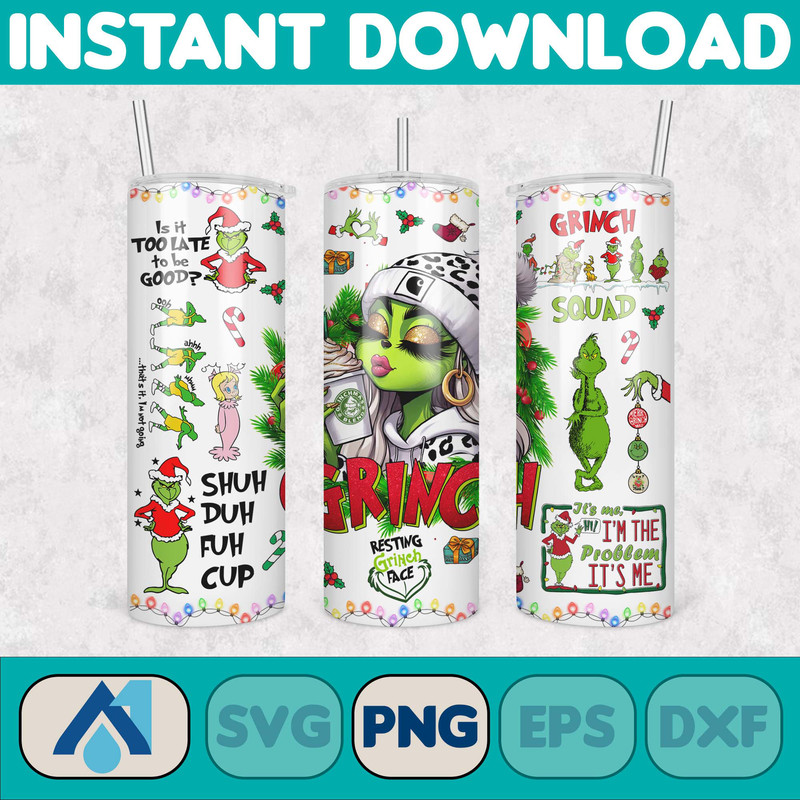 Pink Boujee Christmas Leopard 20oz Tumbler Design Png, Stanley Christmas Retro 20oz Straight And Tapered Tumbler Wrap Design (26).jpg