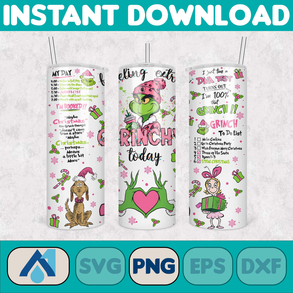 Pink Boujee Christmas Leopard 20oz Tumbler Design Png, Stanley Christmas Retro 20oz Straight And Tapered Tumbler Wrap Design (43).jpg