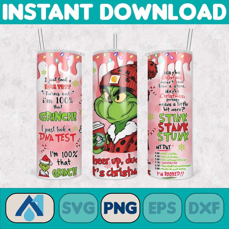 Pink Boujee Christmas Leopard 20oz Tumbler Design Png, Stanley Christmas Retro 20oz Straight And Tapered Tumbler Wrap Design (6).jpg