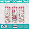 Kitty Christmas Coffee Tumbler, Cartoon Tumbler, Tumbler Wrap, Spring Flower Pink Cat PNG, 20oz Straight Skinny Wrap, Full Tumbler Wrap (7).jpg
