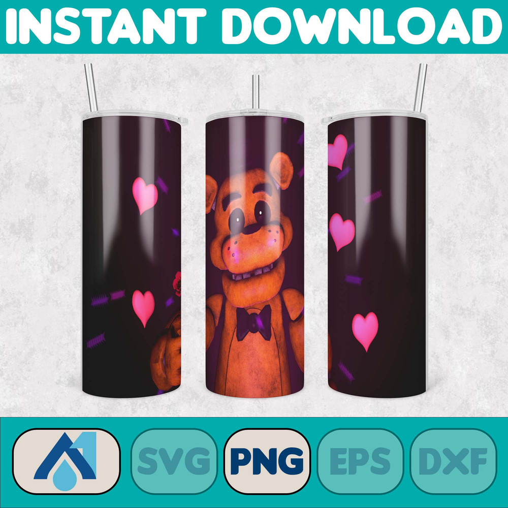 Five Nights At Freddy's Tumbler Wrap, 20 oz Skinny Tumbler Wrap, 20oz Tumbler Png Sublimation Design (13).jpg