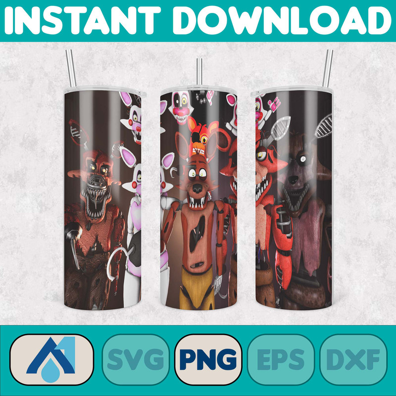 Five Nights At Freddy's Tumbler Wrap, 20 oz Skinny Tumbler Wrap, 20oz Tumbler Png Sublimation Design (8).jpg
