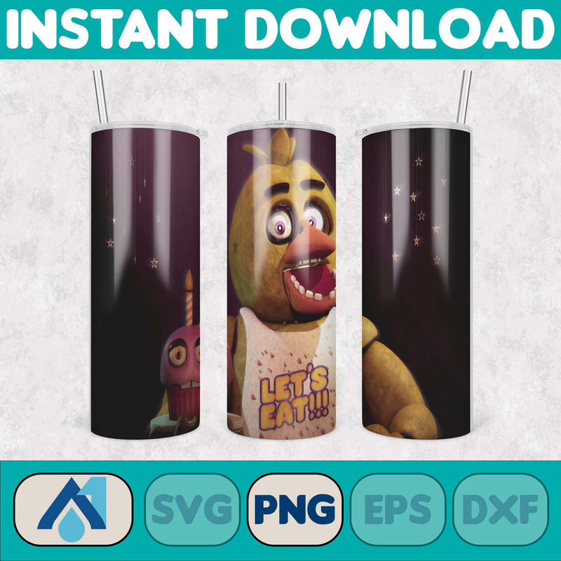 Five Nights At Freddy's Tumbler Wrap, 20 oz Skinny Tumbler Wrap, 20oz Tumbler Png Sublimation Design (9).jpg