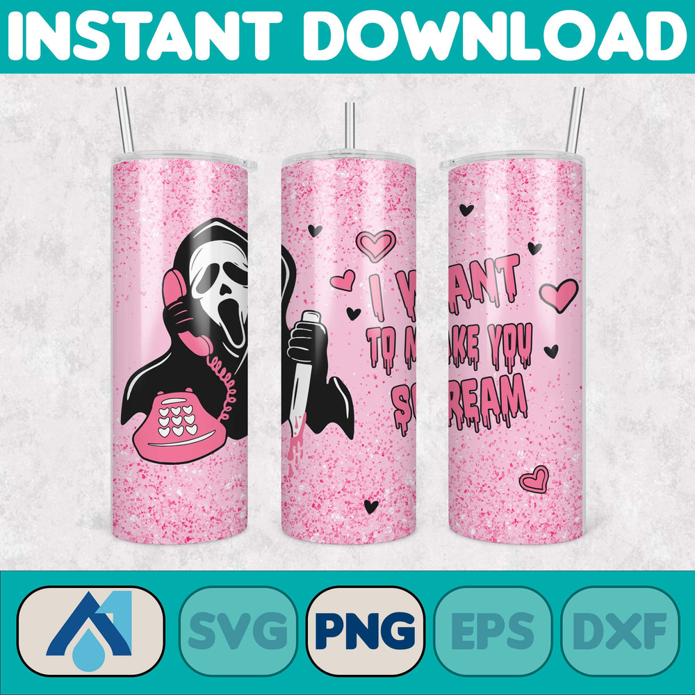 Horror Valentine 20oz Tumbler Design Png, Valentine Horror Movie Killer Skinny Straight And Tapered Tumbler Png (14).jpg