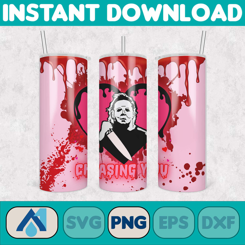 Horror Valentine 20oz Tumbler Design Png, Valentine Horror Movie Killer Skinny Straight And Tapered Tumbler Png (15).jpg