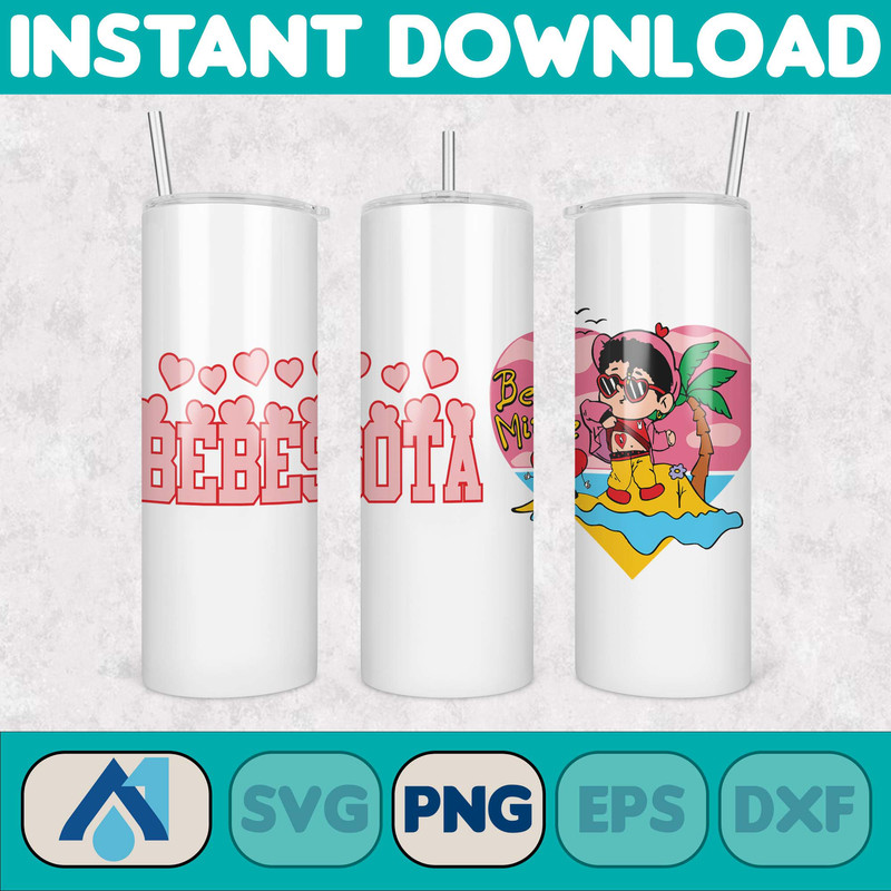 Valentine Bad Bunny Libbey Cup Png, Benito is my Valentine 20 oz Beer Glass Can Wrap, Bad Bunny Sad Heart Kisses Png Beer Glass (15).jpg