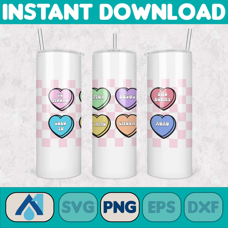 Valentine Bad Bunny Libbey Cup Png, Benito is my Valentine 20 oz Beer Glass Can Wrap, Bad Bunny Sad Heart Kisses Png Beer Glass (17).jpg