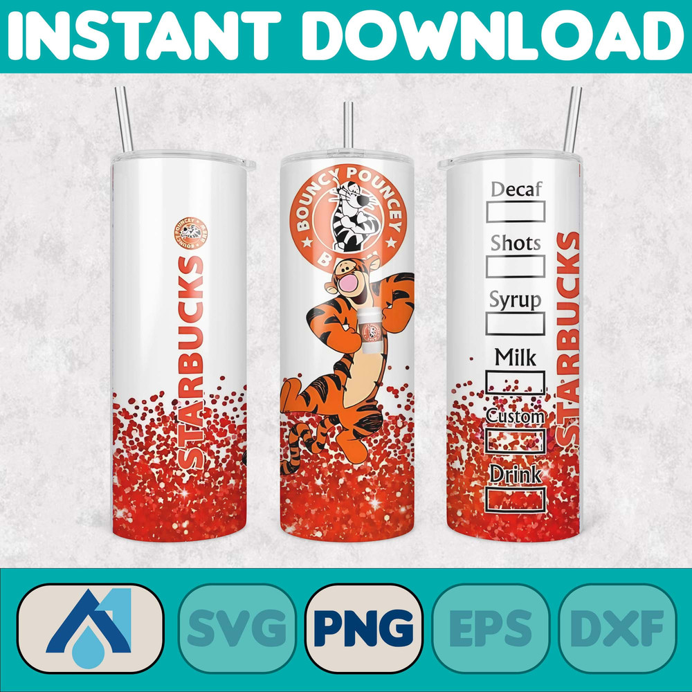 Cartoon Tumbler, Starbucks Tumbler 20oz Skinny Sublimation, Cute Digital Design, PNG Instant Download (22).jpg