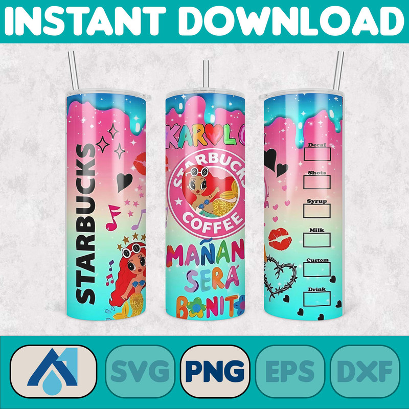 Cartoon Tumbler, Starbucks Tumbler 20oz Skinny Sublimation, Cute Digital Design, PNG Instant Download (24).jpg