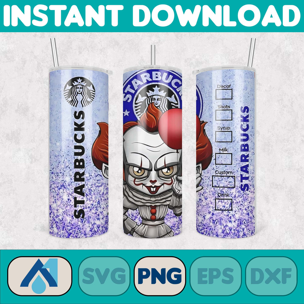 Cartoon Tumbler, Starbucks Tumbler 20oz Skinny Sublimation, Cute Digital Design, PNG Instant Download (26).jpg