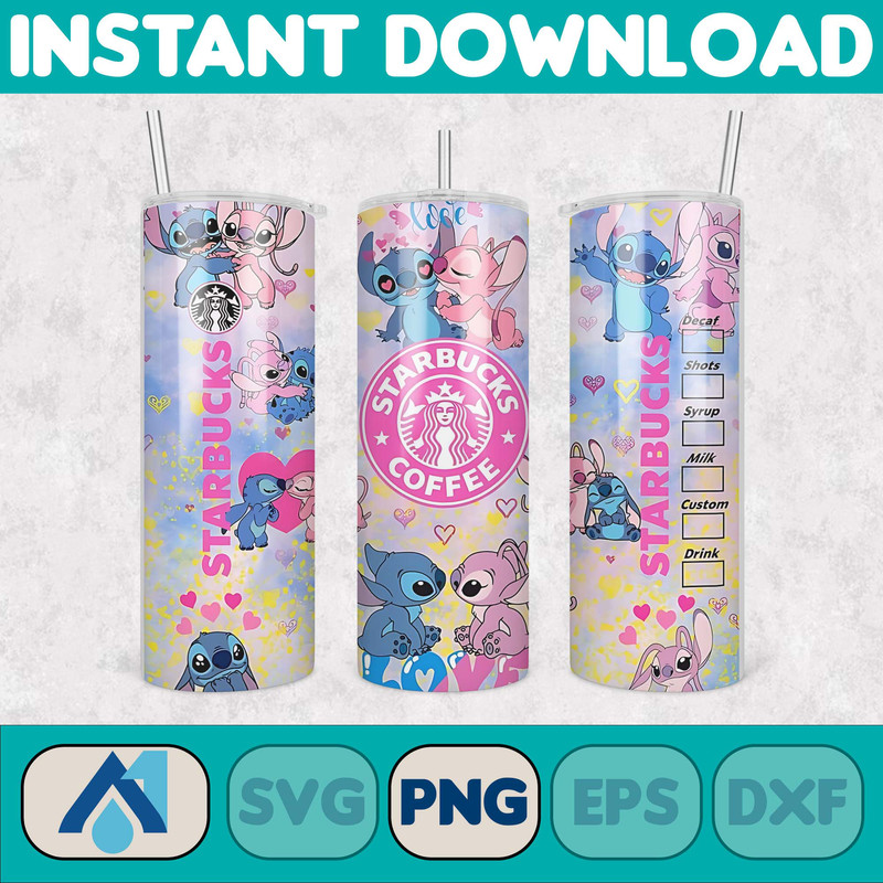 Cartoon Tumbler, Starbucks Tumbler 20oz Skinny Sublimation, Cute Digital Design, PNG Instant Download (28).jpg