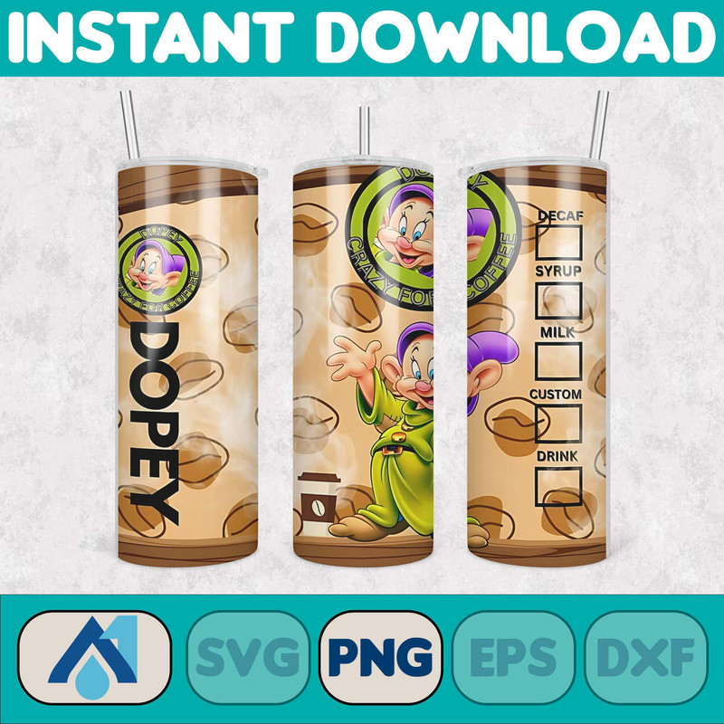 Cartoon Tumbler, Starbucks Tumbler 20oz Skinny Sublimation, Cute Digital Design, PNG Instant Download (30).jpg