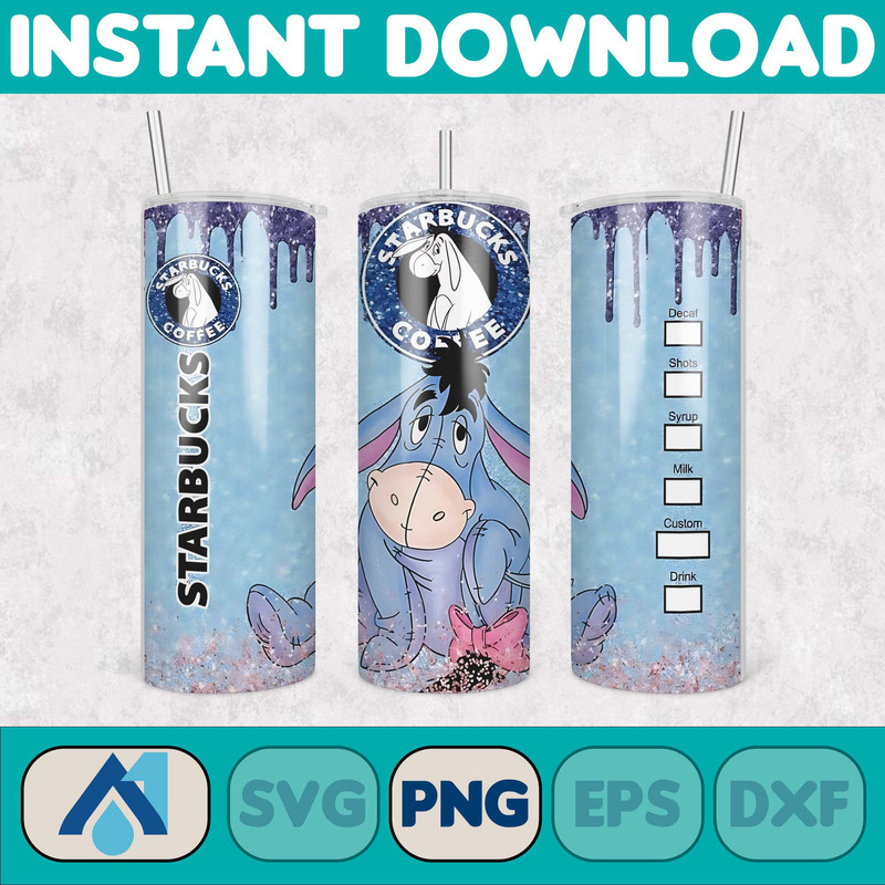 Cartoon Tumbler, Starbucks Tumbler 20oz Skinny Sublimation, Cute Digital Design, PNG Instant Download (32).jpg