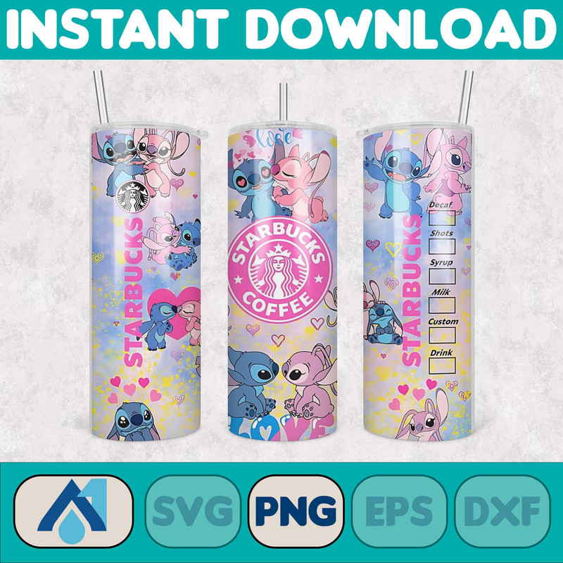 Cartoon Tumbler, Starbucks Tumbler 20oz Skinny Sublimation, Cute Digital Design, PNG Instant Download (37).jpg