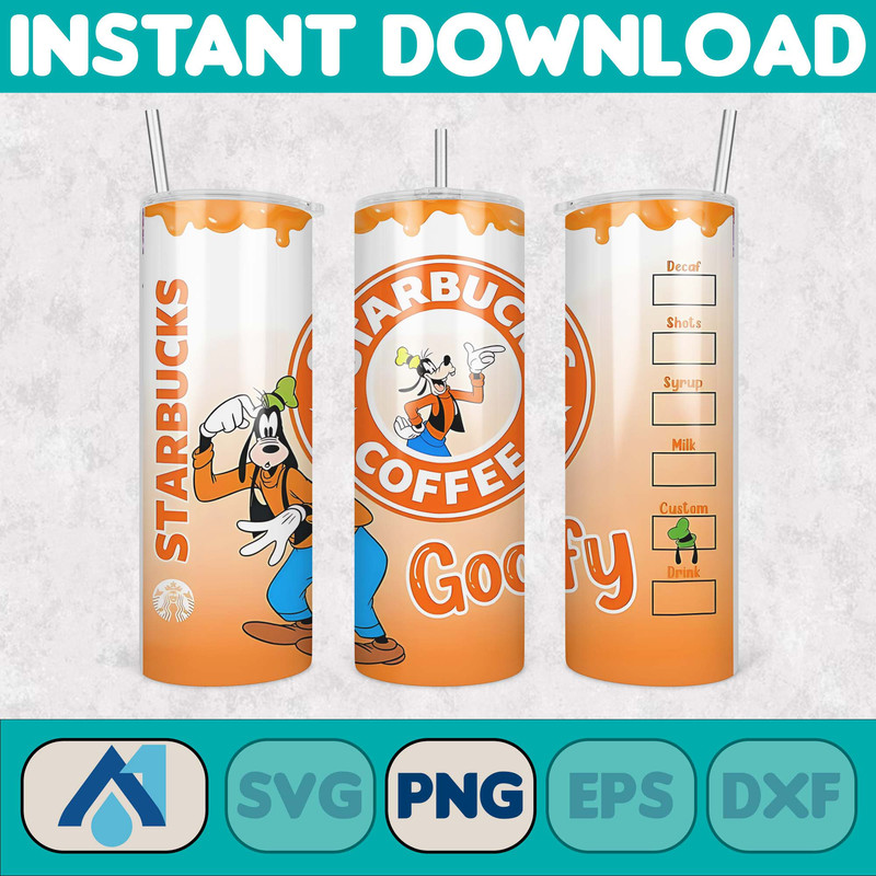 Cartoon Tumbler, Starbucks Tumbler 20oz Skinny Sublimation, Cute Digital Design, PNG Instant Download (38).jpg