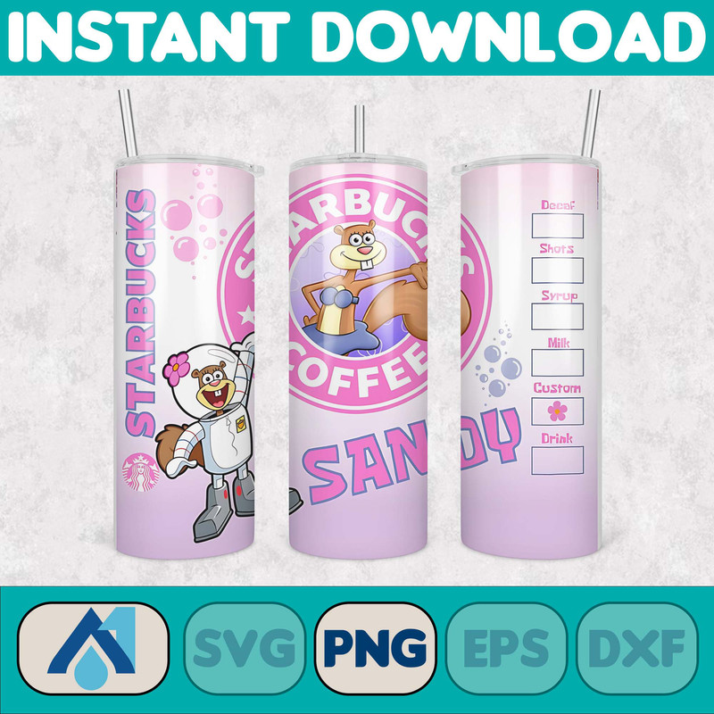 Cartoon Tumbler, Starbucks Tumbler 20oz Skinny Sublimation, Cute Digital Design, PNG Instant Download (39).jpg