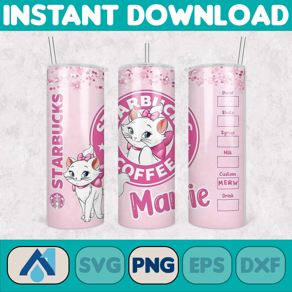 Cartoon Tumbler, Starbucks Tumbler 20oz Skinny Sublimation, Cute Digital Design, PNG Instant Download (44).jpg