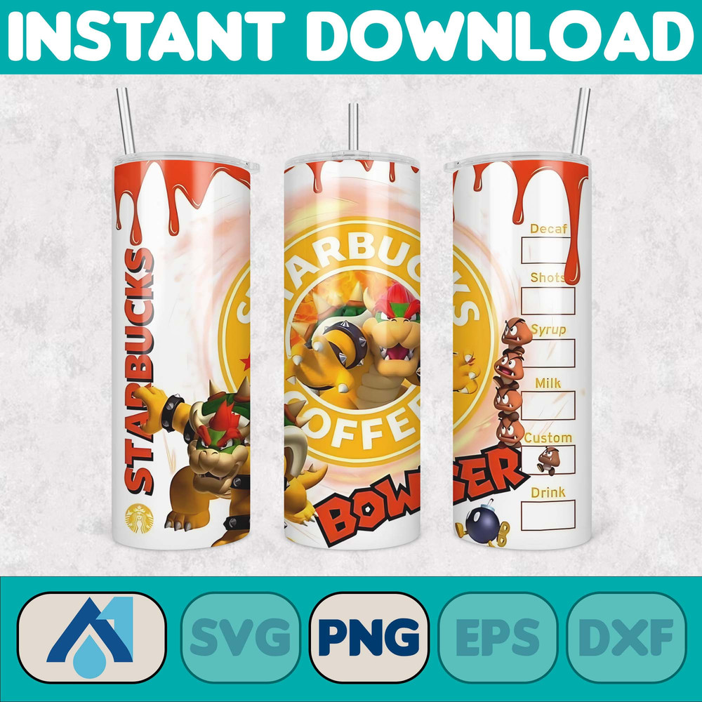 Cartoon Tumbler, Starbucks Tumbler 20oz Skinny Sublimation, Cute Digital Design, PNG Instant Download (47).jpg