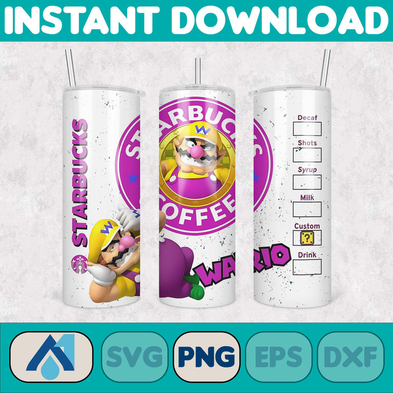 Cartoon Tumbler, Starbucks Tumbler 20oz Skinny Sublimation, Cute Digital Design, PNG Instant Download (51).jpg