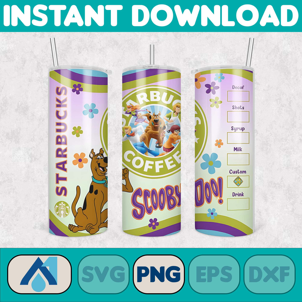 Cartoon Tumbler, Starbucks Tumbler 20oz Skinny Sublimation, Cute Digital Design, PNG Instant Download (53).jpg