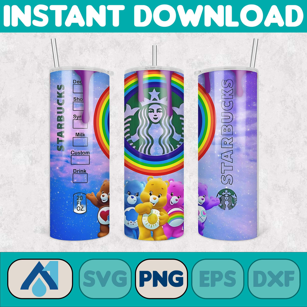 Cartoon Tumbler, Starbucks Tumbler 20oz Skinny Sublimation, Cute Digital Design, PNG Instant Download (6).jpg