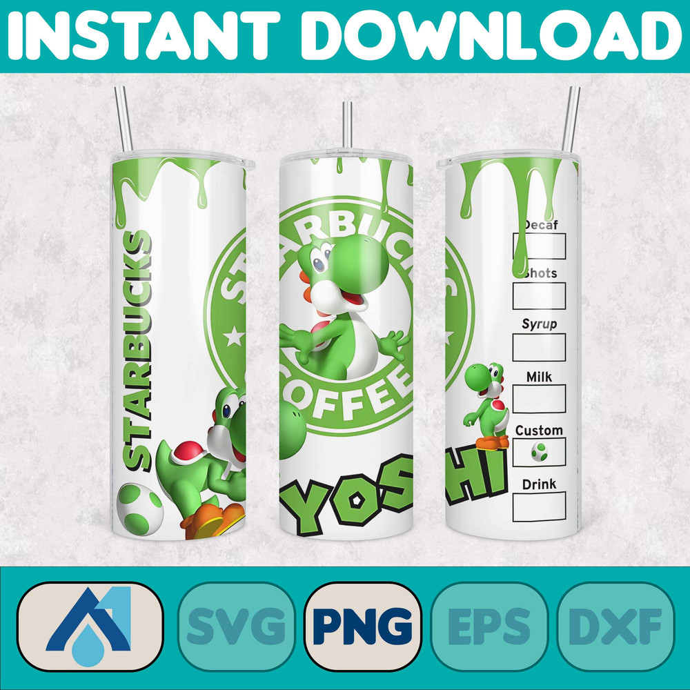 Cartoon Tumbler, Starbucks Tumbler 20oz Skinny Sublimation, Cute Digital Design, PNG Instant Download (9).jpg