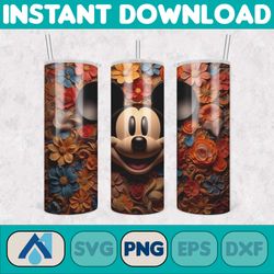 3d all styles cartoon 20oz skinny tumbler design, 3d floral movie tumbler, cartoon tumbler design png (15)