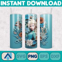 3d all styles cartoon 20oz skinny tumbler design, 3d floral movie tumbler, cartoon tumbler design png (16)